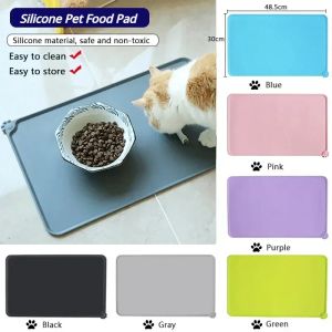 Houses Silicone Waterproof Pet Mat for Dog Cat Pet Food Pad Pet Bowl Drinking Mat Dog Feeding Placemat Portable Outdoor Feeding