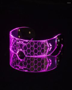 Okulary przeciwsłoneczne Prosty operacja przezroczyste soczewki na imprezę LED okulary LED Decor dla klubu nocnego1513881