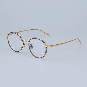 Lind Faro Brand Black Golden Square Glasses Frame di occhiali puri PRESCRIZIONE MIOPICA VINTAGE per uomini e donne 240430