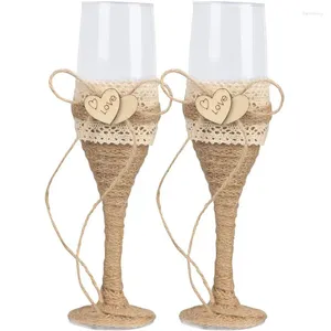 Copos de vinho 2pcs Burlap Belra