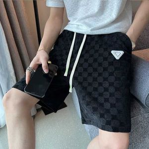 Men's Shorts Daily Fashion Play Straight Casual Shorts Mens Solid Color Loose All match 2024 Summer Elastic Drawn Patch Design PantsL2405