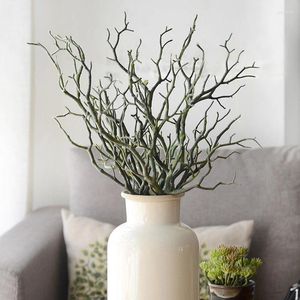 Fiori decorativi grandi ramo albero biforcuto scuro stile magico pianta artificiale per gli ornamenti dei ristoranti di El Store Vaso Flow Flower 35 cm