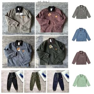 Designer Mens Carhartte Jacket Vintage Washed Canvas Jacket Pullover Coat Lapel Neck Woolen Clothes outwear vadderade rockar Hip Hop Long Pants Byxor 684