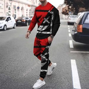 Traccetti da uomo Nuovi tute sorridenti xxo Maglie da uomo 2 pezzi set 3D T-shirt long slve abito casual maglietta maschi