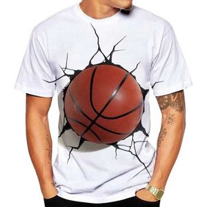 Men's T-Shirts Basketball Printed T-Shirts Summer Outdoor Casual Outfits Sports Short Slve Top Quick Drying T Shirt Oversized Men Clothing T240505