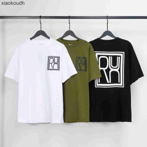 Rhude High end designer clothes for fashion short sleeved spring and summer style men and women high street trend Tshirt loose half sleeved shirt With 1:1 original tags