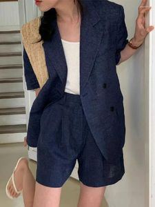 Tute da donna estate set da due pezzi da donna in stile coreano sottile blazer giacca per tuta corta con pantaloncini per cantieri 2 outfit vintage 2 femmine