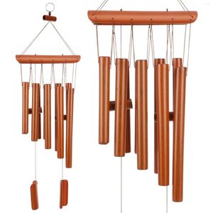 Dekorativa figurer 10-Tube Decor 10-tube trä Bambu vindklocka ringdekoration multi-tub musik naturligt prydnad träbarn