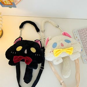 Bolsa de pelúcia 2024 novo lolita you you gato oblíquo straddle bolsa animal boneca macia macia fofa bolsa