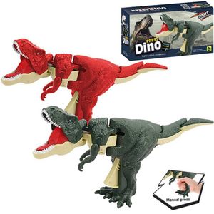 Altri giocattoli Dinosaur Zaza Childrens Pressione manuale Modello di simulazione del morso di oscillazione automatico Tyrannosaurus Rex giocattolo per bambini Giochi di Natale per bambini