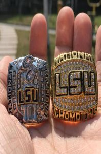 2pcs 2003 2007 LSU Tigers National Ring Set Souvenir Fan Männer Geschenk Ganzer Tropfen 5485655