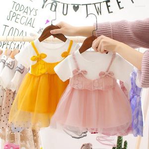 Girl Dresses Summer Baby Clothing Bow Tulle Tutu Toddler Children Cotton Princess Vestidos Infant Kids Clothes 0-3years
