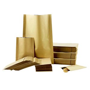 Toptan 100 PCS Kraft Kağıt Açık Üst Vakum Ambalaj Torbaları Şeker Atıştırmalıkları İçin Tuz Tuzlu Kahve Tozu Çayı Isı Sızdırmazlık Hediyesi Zz