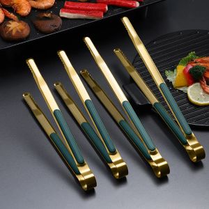 Utensils Gold Stainless Steel Food Tongs NonSlip Serving Tongs For BBQ Meat Salad Bread Kitchen Accessories Cooking Utensils