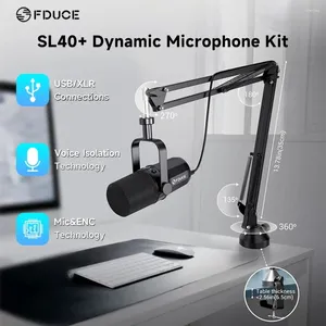Mikrofonlar Dinamik Mikrofon SL40 USB/XLR İkili Bağlantı 360 ° Dönen Pratik Kanat Açıklığı Ses Eşitleme ve Sessizlik Fonksiyonu