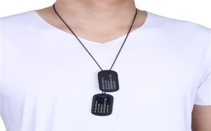 Tags de cães gravadas personalizadas Colares pendentes de jóias homens presentes de jóias de aço inoxidável Exército militar estilo 3454010