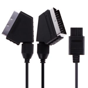 Cabos 1.8m AV TV RGB Cable Euro SCART Plug Video Wire Linha de áudio para Nintendo SNES GameCube N64 Acessórios de jogos de console Novo