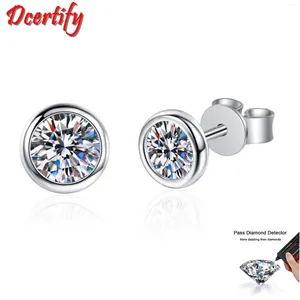 Stud Earrings Romantic 0.3-1CT Moissanite For Women Real 10K White Gold Luxury Jewelry With Box