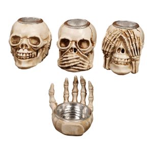 Candele di Halloween Skulls Holdle Holdle Resin Crafts Skeleton Candele Stand For Decorations Hotel Parate Temate Holiday Outdoor