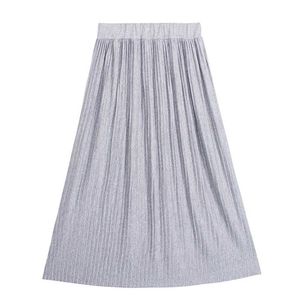 Skirts Fashion Long Skirts Women Stretch Autumn A-Line Skirt Casual Pleated School High Waist Solid Maxi Skirt Streetwear Clothes