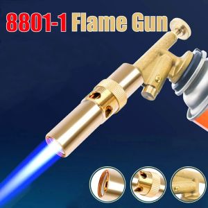 Grillar Svetsning Gas Torch Copper Flame Gun Portable Butane Burner BBQ Outdoor Lighter Flamethrower Equipment Kitchen Supplies Grill Tool