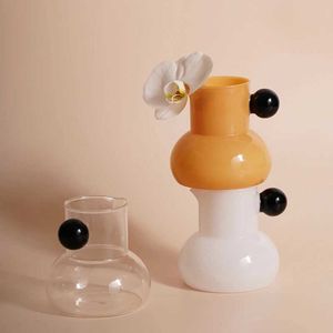 Tumblers Birber Glass Bittle Coffee Bottle per latte per latte per latte per il tè Carafe Beadware resistente al tè 680 ml H240506