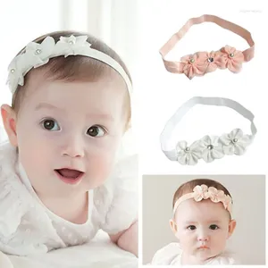 Acessórios para o cabelo Tule de tule Flower Baby Bands para meninas Crystal Toddler Band Solid Infant Turban Born Headwear Sweet