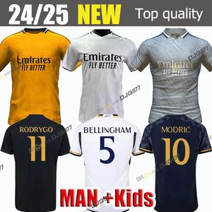 3XL 4XL 24 25 Bellingham 축구 유니폼 2024 레알 마드리드 Vini Jr Endrick Camavinga Mbappe Rudiger Modric Kroos Tchouameni Valverde 남자 아이 셔츠 유니폼