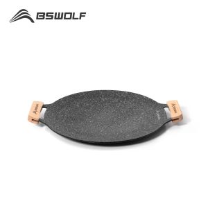 Grills Bswolf Outdoor BBQ GRILL PAN NON STICK STOVETOP BAKING TRAY KOREAN REABIG GRILL PLATE CAMPING UTRUSTNING