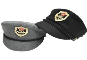 Herbst Winter Wolle Filz Trilby Flat Navy Cap European US Police Hats Caps for Men Women Star Logo Military Hats Army Cap Unisex2541141697