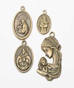 40pcs Mix Antique Vintage religious Christianity charms Christ Jesus bronze cat pendants for bracelet necklace earring diy jewelry4948983