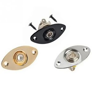 2024 Electric Guitar Bass Jack Socket Output Ingång Jack täckplatta med 2 monteringsskruvar