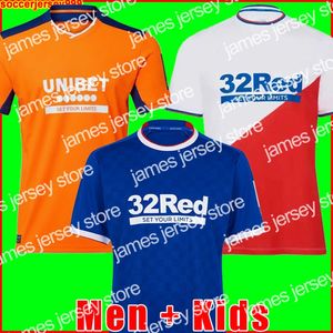 2022 Glasgow Rangers Soccer Jerseys 2022 2023 Defoe Hagi Barker Morelos 22 23 Football Shirt Men Kids Kit Home Away ort Yellow Orange 242r