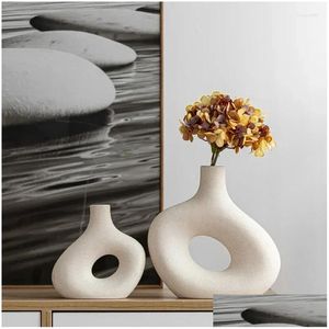 Vase Ceramic Vase Home Decor Room Ornament Modern Wedding Decorationデスクトップアートフラワーデコレーションドロップデリバリーガーデンdh8og