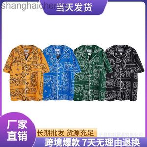 Moda rhuder tasarımcı gömlekleri yüksek sokak moda marka etnik totem baskılı kısa kollu gömlek unisex casual gömlek