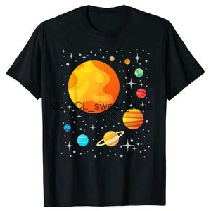 メンズTシャツ私たちのソーラーシステムTシャツ夏スタイルグラフィックコットンストートウェア天文学科学ファンTシャツメンズ衣類H240506