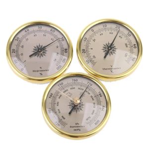 Gauges 3Piece Set 7.2cm Mini Thermometer Hygrometer Barometer Universal Temperature&Humidity&Atmospheric Pressure Meter Household