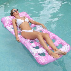 Inflatable Pool Float Lounger with Headrest Floats Hammock Portable Water Sleeping Bed for Swimming Party 240506