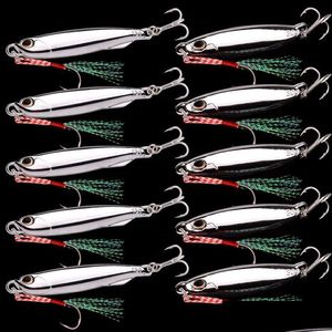 Esche esca 10pclot metal gint cucchiaio 10g 15g 20g 30g 40g set con gancio di pesce bassino pesca pesca bassa esca artificiale otsjf