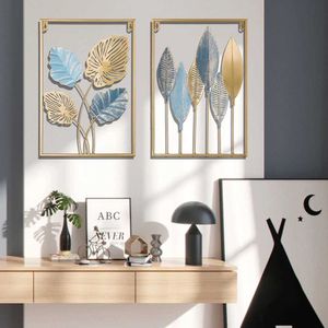 Wallpapers 1 Nordic vintage metal ginkgo leaf iron wall hanger photo frame art home living room wall decoration accessory J240505