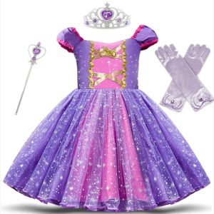 Sukienki dziewczyna świąteczna lśniąca księżniczka sukienka maluch ma babie przyjęcie urodzinowe vestidos dla dzieci ubrania dziecięce kostium cosplay cosplay