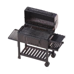 Grills Hot Sale 1:30 Dollouse Mini Furniture BBQ Grill ornamentos miniaturos com comida de cozinha de gadgets para crianças brinquedos