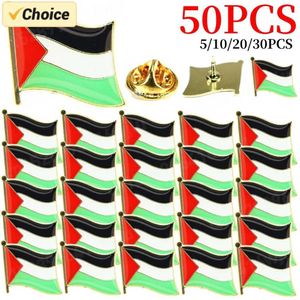 Halsdukar 5-50 stycken palestinska flaggmärken rostfritt stål palestinska flaggstift pins flip krage märken h240504