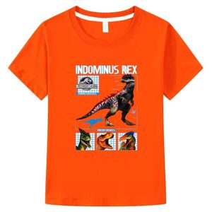 T-shirts Jurassic World Indominus Rex Summer Kids T-shirt Cotton Boy Girl Girl Short Sleeve T Shirts Casual Boy Children Clothing Kids Clothl2405