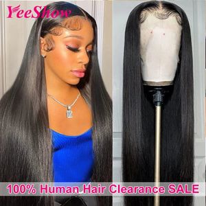 Straight Lace Front Wigs 13x6 HD Transparent Lace Frontal Pre Plucked Remy 13x4 Brazilian Straight Human Hair Wigs For Women 240430