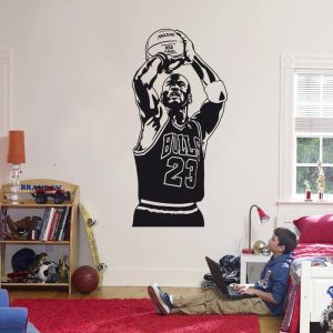 Klistermärken 2023New Design Michael Wall Sticker Vinyl Diy Home Decor Basketball Player Decals Sport Star for Kids Room Free Frakt