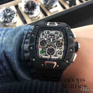 Luxury watch Date Business Leisure Domineering Carbon Fiber Mens Automatic Mechanical Watch Calendar Personalized Tape Fashion Trend