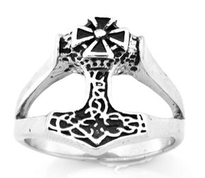 Fanssteel ze stali nierdzewnej Vintage Męskie lub Wemens Jewelry Thors Hammer Ring Tool Ring FSR10W082936106