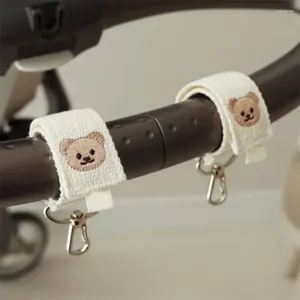 Części do wózka 2pcs/zestaw haczyków dla niemowląt haftowe haft niedźwiedzia wózka do wiszących worków mamusi