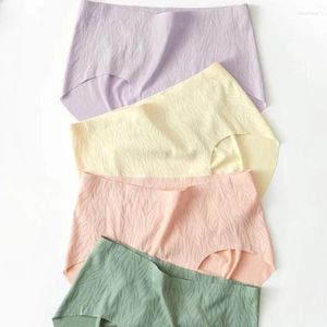 Kvinnors trosor kvinnor underkläder Pure Cotton Crotch sömlös andningsbar shorts Mid-midjig byxor triangel mjuk superelastisk